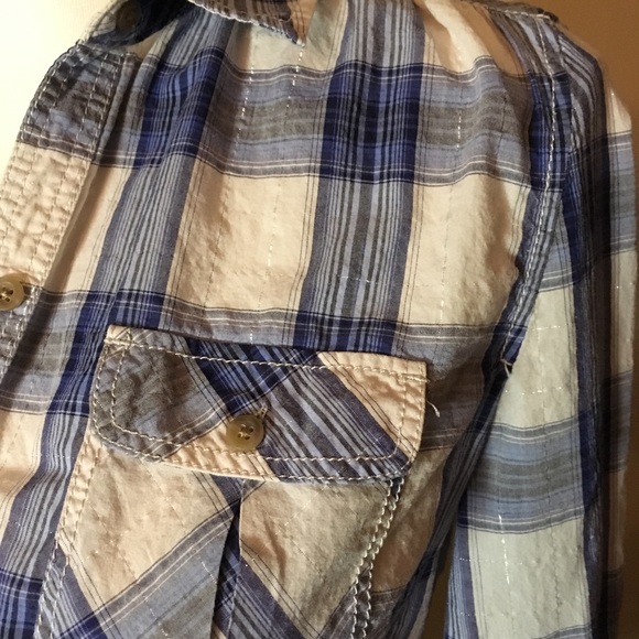 Express plaid look with silver thread Size Small - Picture 4 of 7